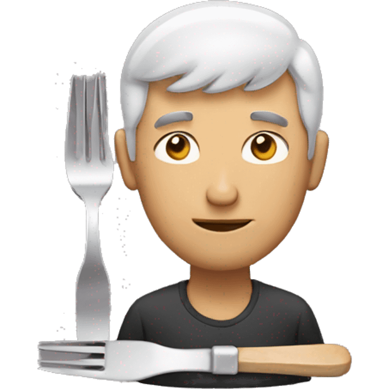 Man with a fork emoji