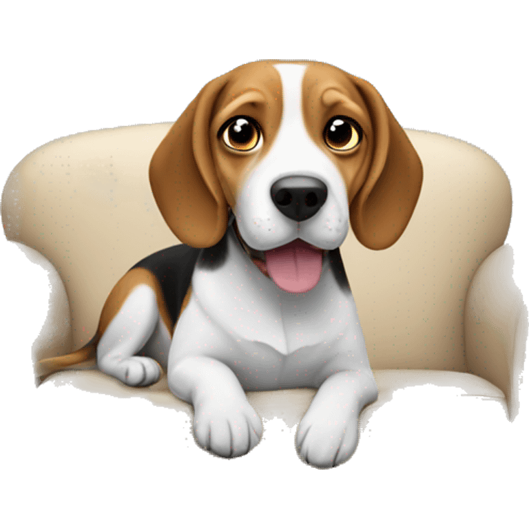 Beagle on sofa  emoji