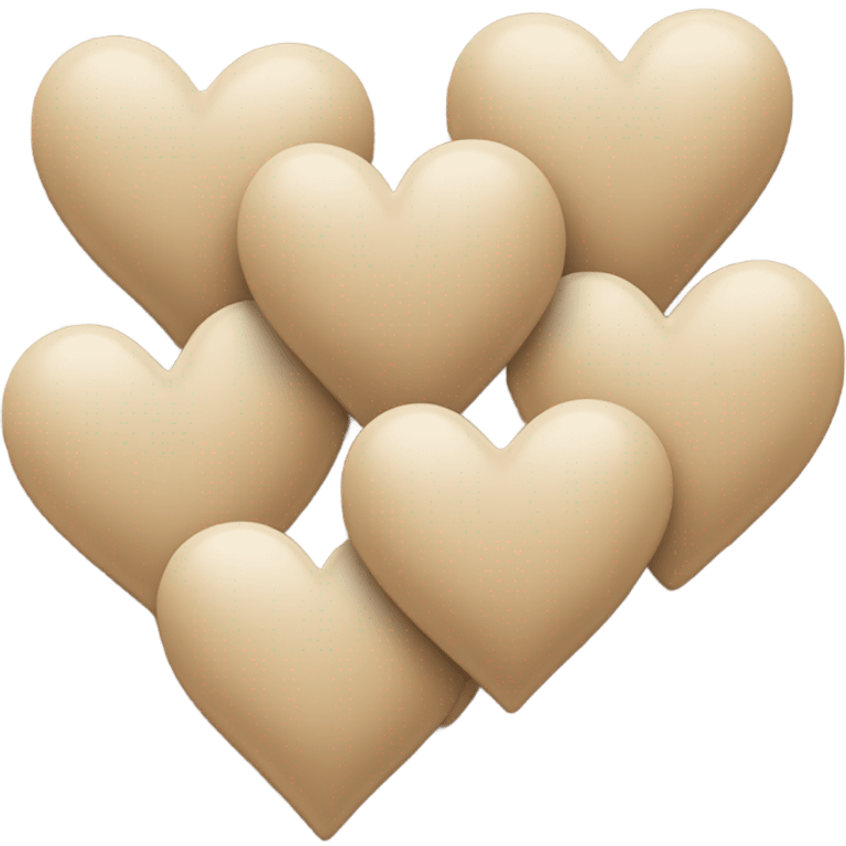 5 beige hearts emoji