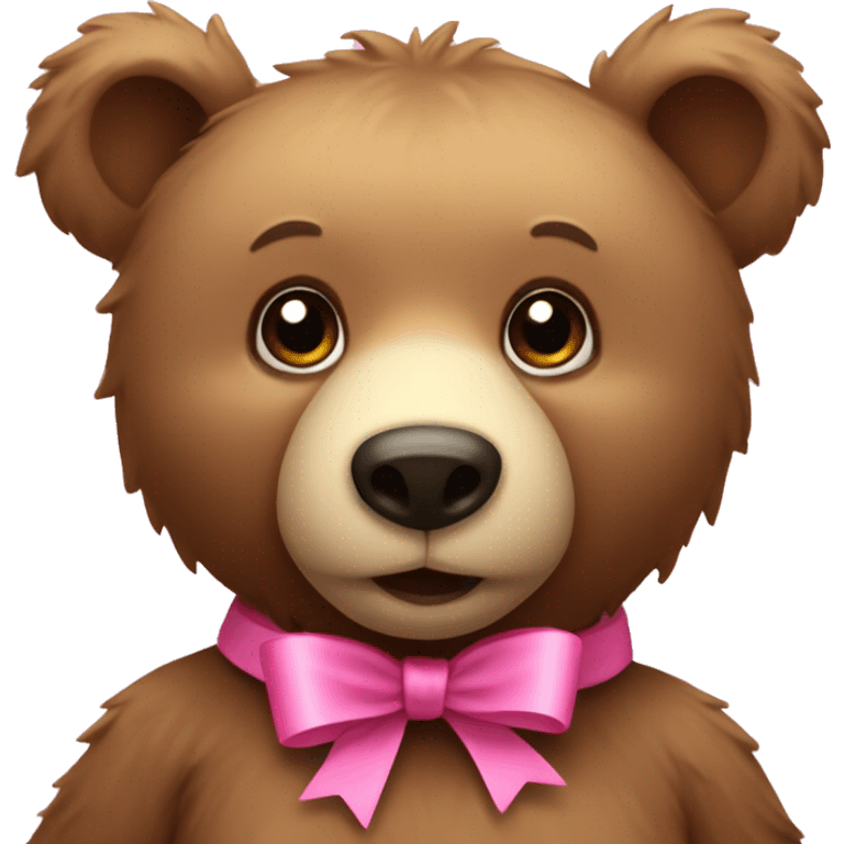 Bear with a pink ribbon emoji