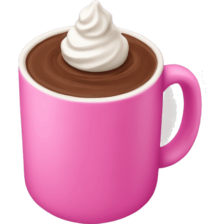 Hot chocolate with pink mug emoji