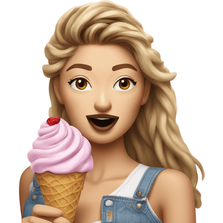 gigi hadid eating ice cream emoji