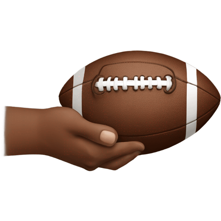 Hand holding football emoji