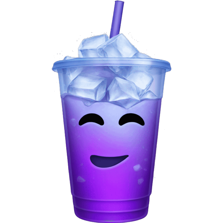 purple drink with ice inside a plastic cup emoji