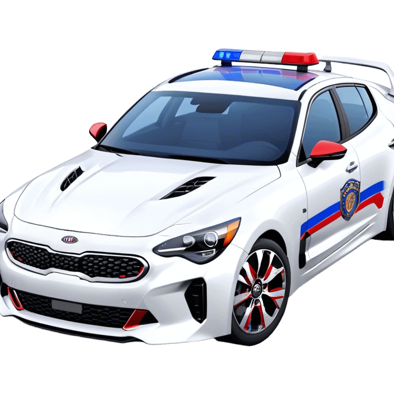 Police Car - Kia Stinger (Model Year: 2018) (Iconic Colour: White with blue and red markings) emoji