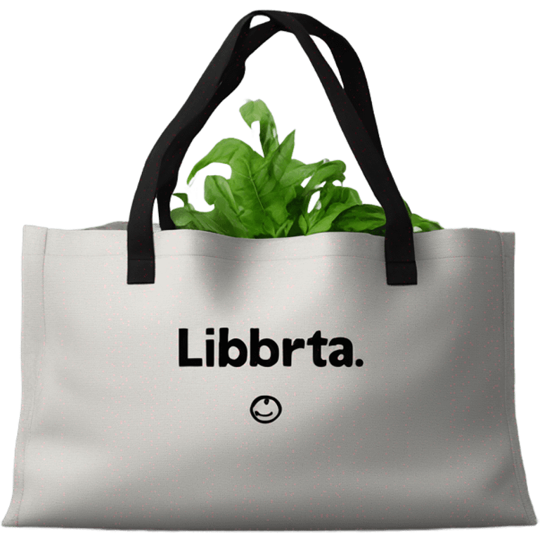 ecological bag of gray color with black inscription liberta emoji