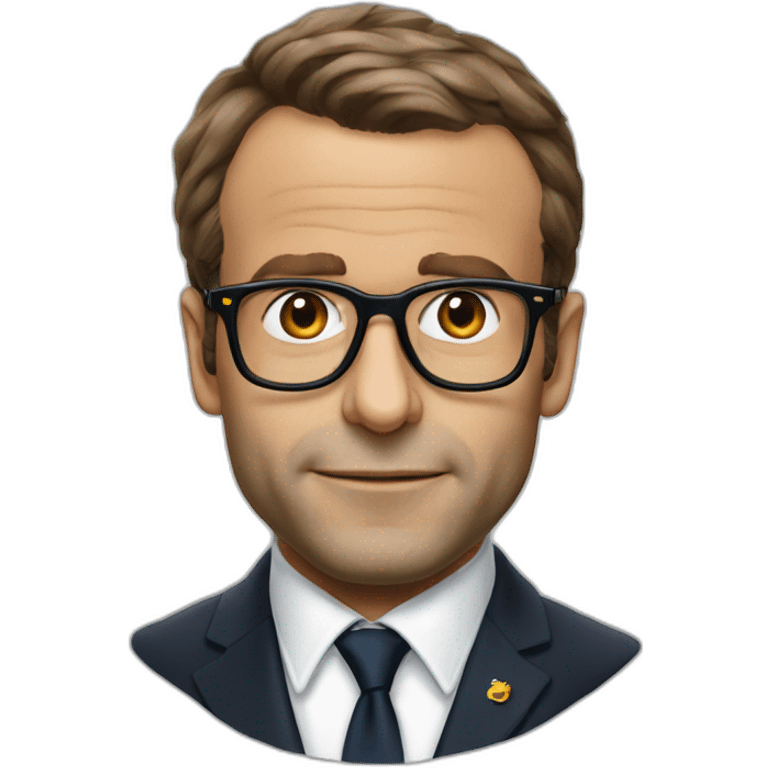 Emanuel macron avec lunettes emoji