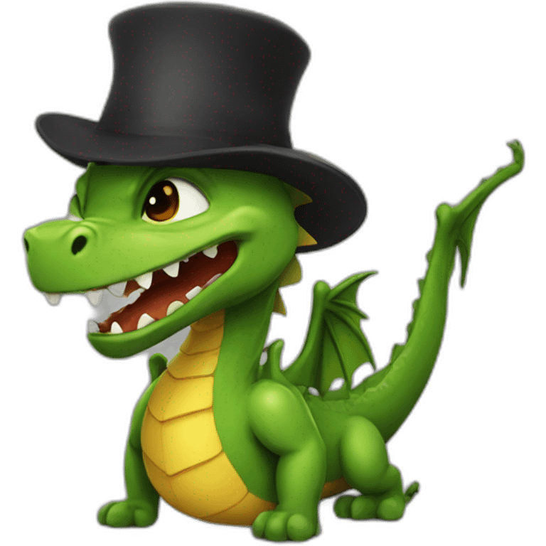 A dragon with mafiahat emoji