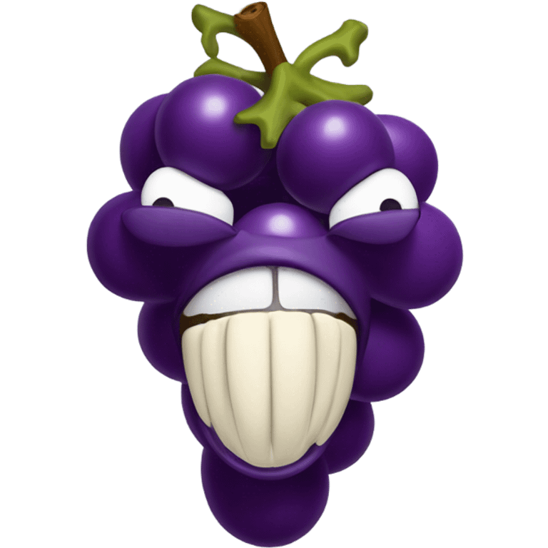 a crazy screaming grape emoji