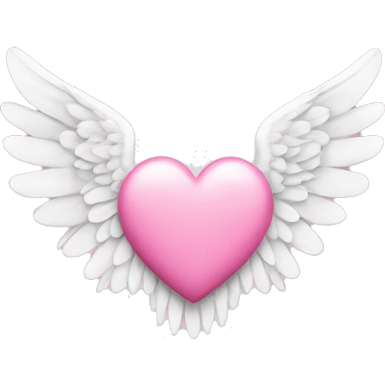 Pink heart with white angel wings emoji