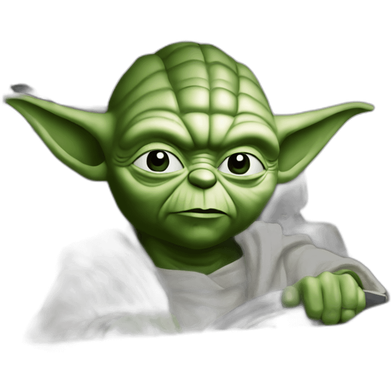 Yoda driving a silver 2001 Honda civic (he had too much ketamine) emoji