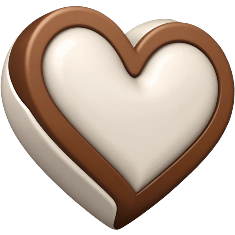 brown and white  heart  emoji