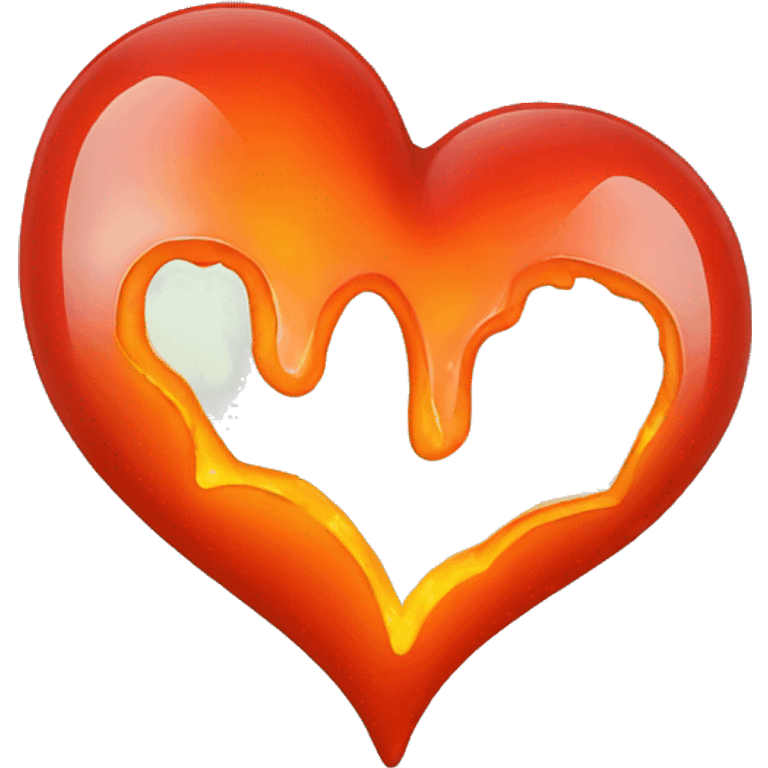 bleeding red heart shape glowing red-orange emoji