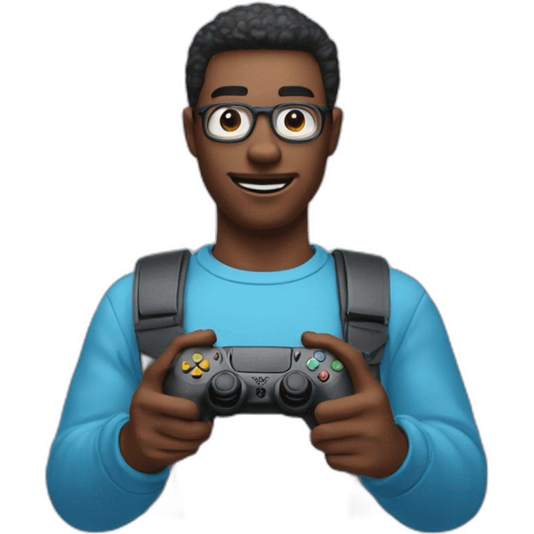 Un homme basané qui a une manette de ps5 entre les mains emoji