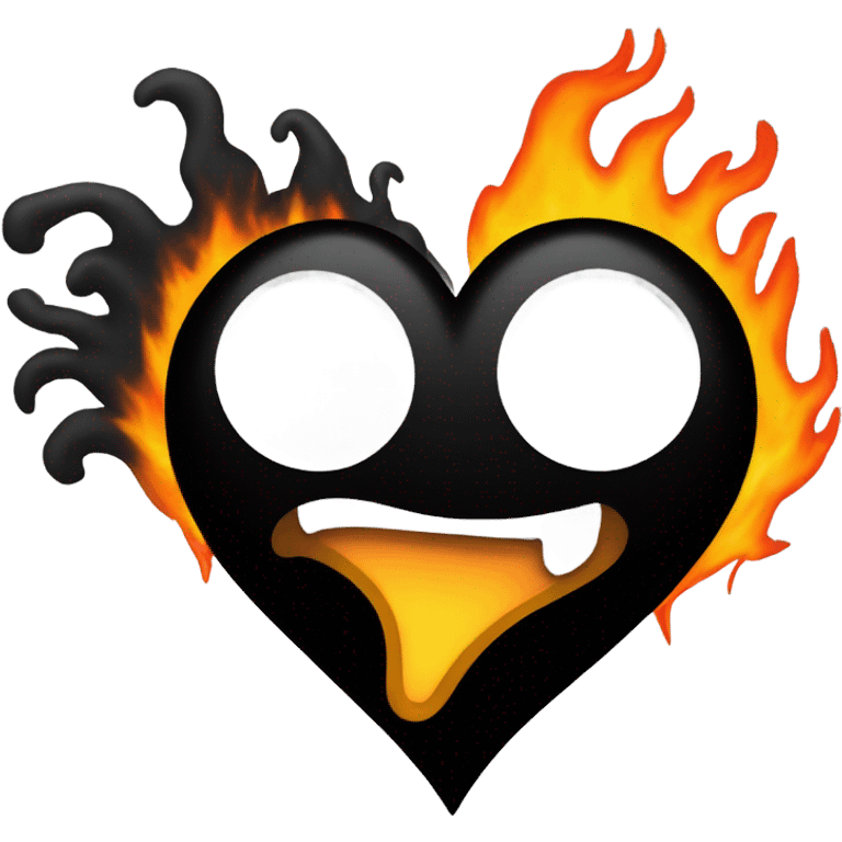 Black flame heart emoji