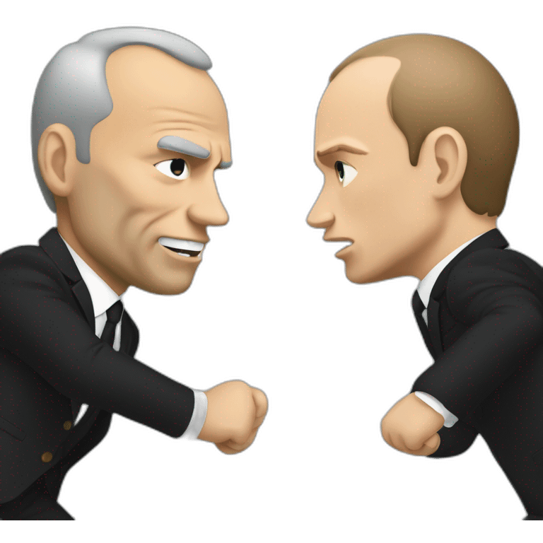 Macron fighting with Putin emoji