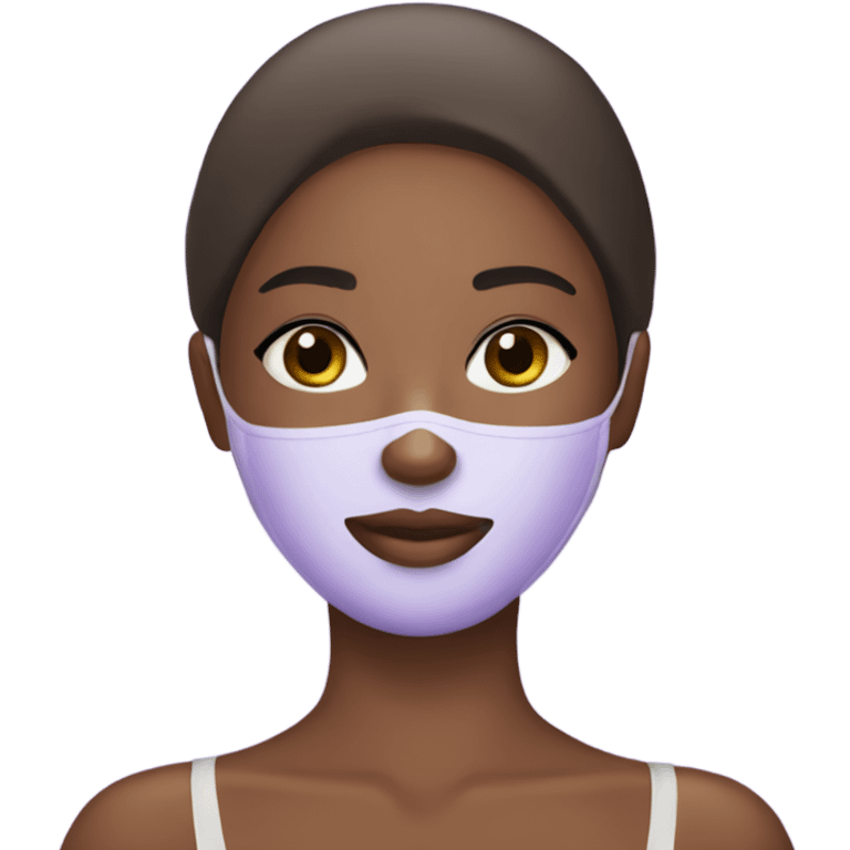 Skin care girl with lavender face mask emoji