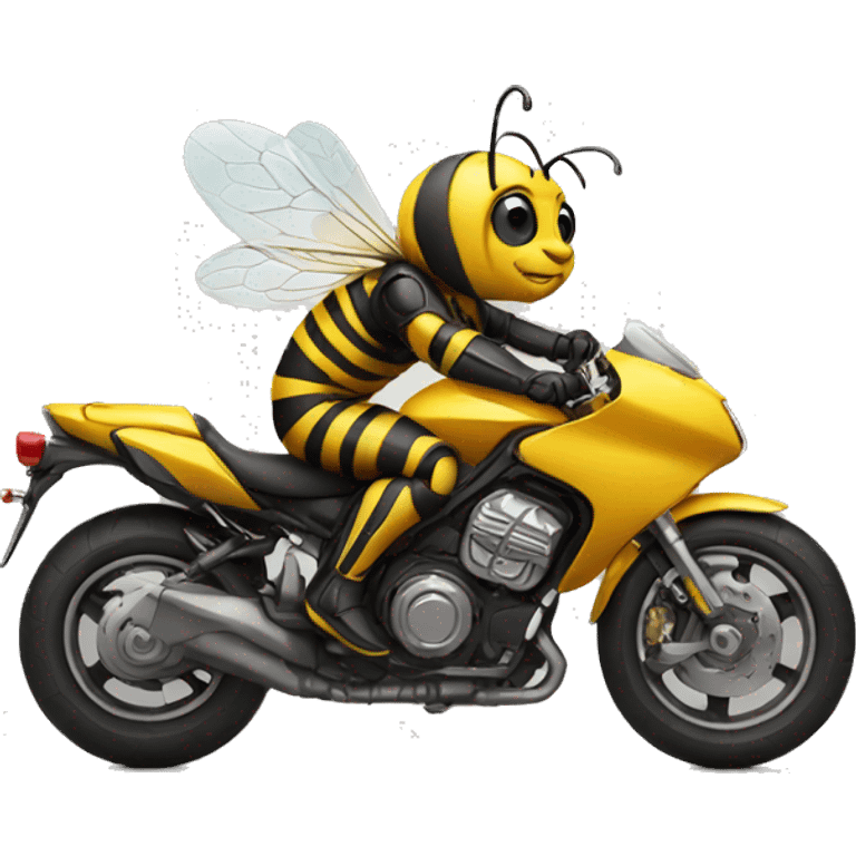 bee riding a motorcycle emoji