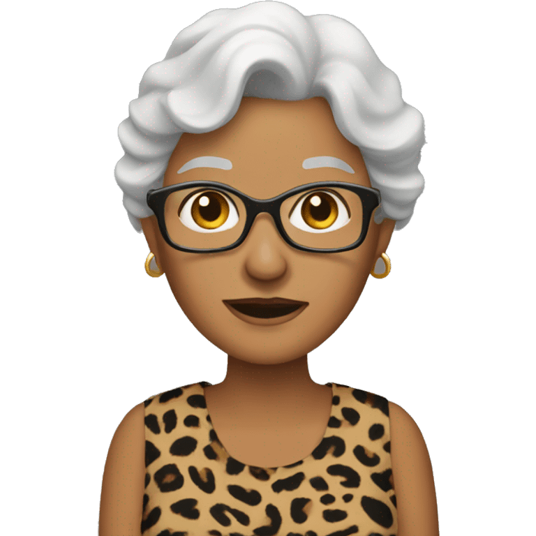 granny dressed in leopard top emoji