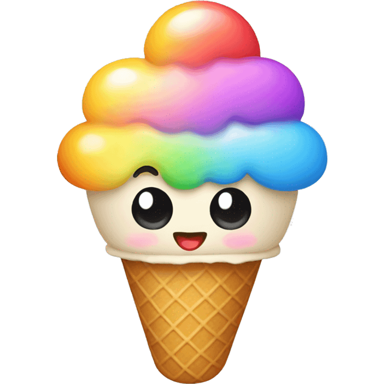 ice cream in rainbow colors emoji