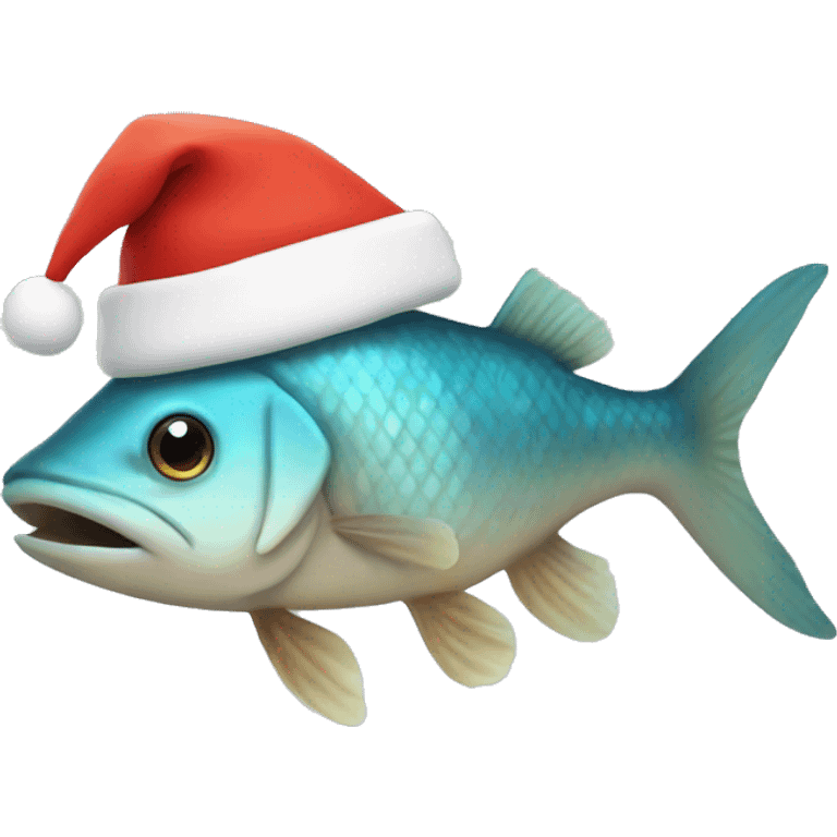 Fish with Santa hat emoji