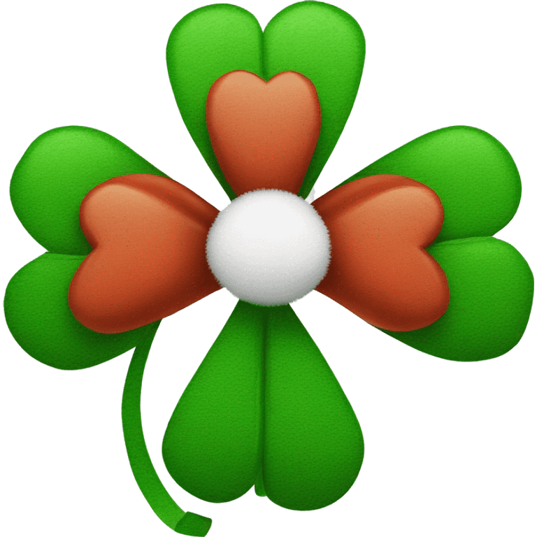 four-leaf clover with christmas hat emoji