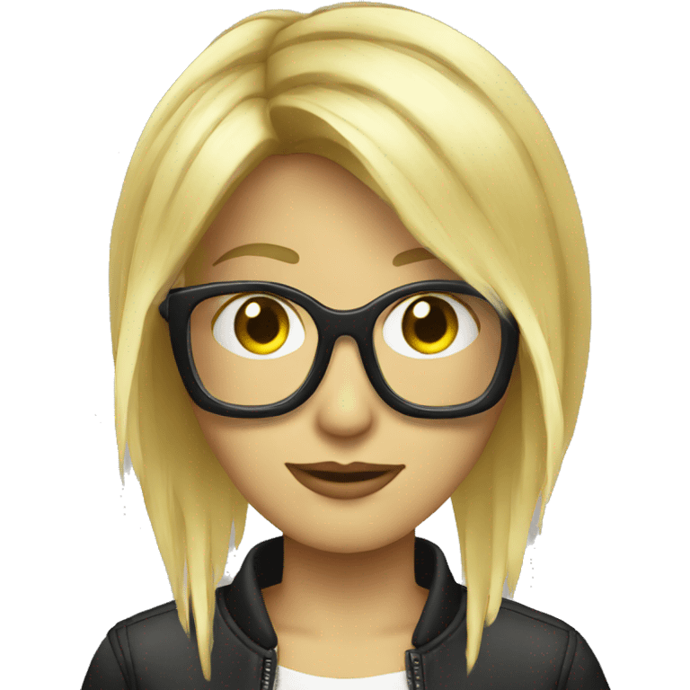 blond a lunette dj emoji