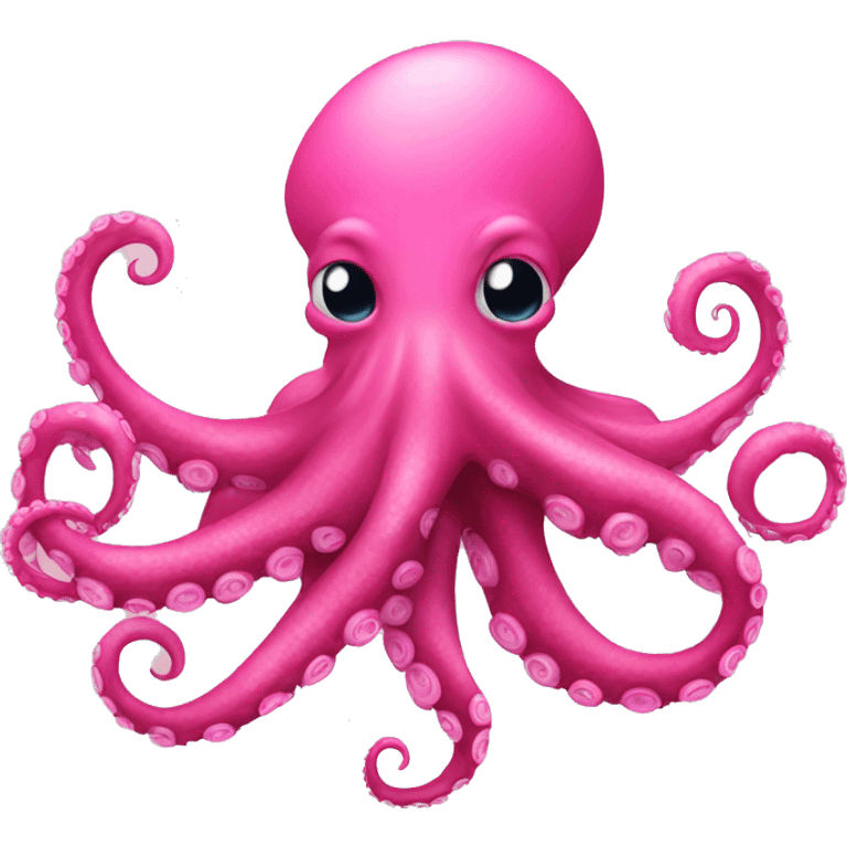 pink octopus sending a kiss emoji