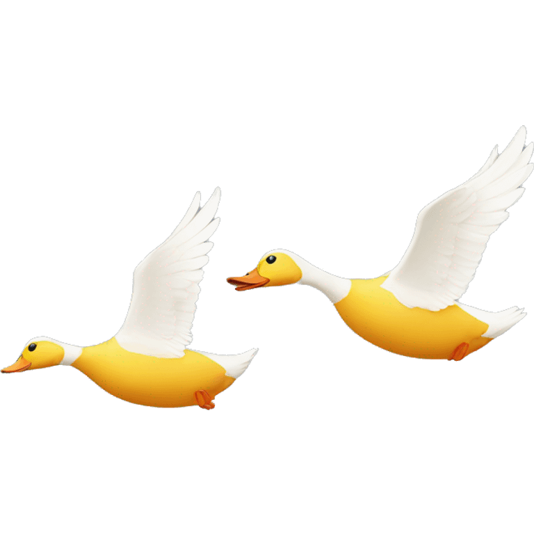 TWO DUCKS FLYING. emoji