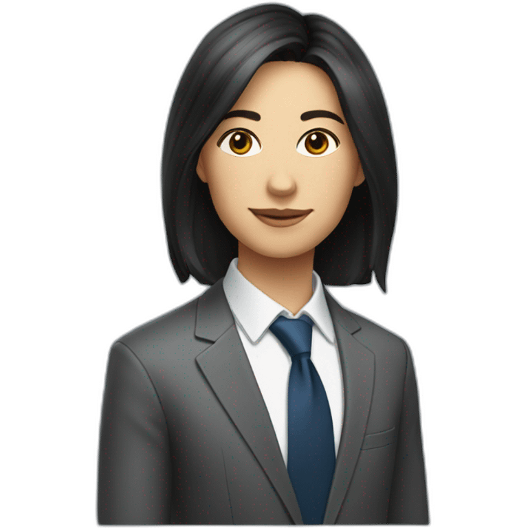 A young dark-haired real estate agent with medium length hair emoji