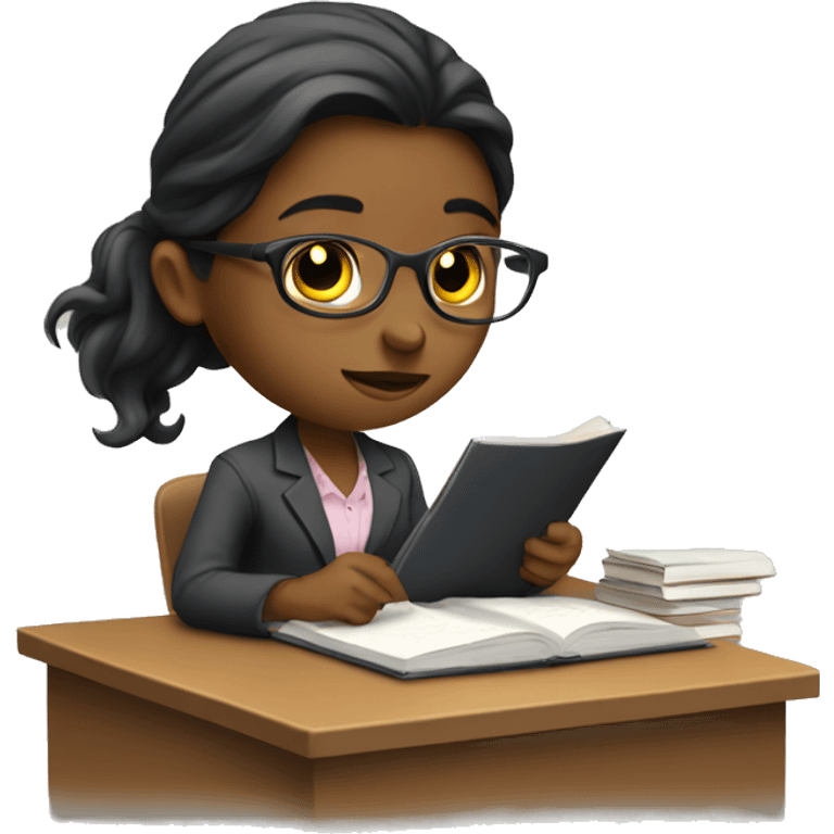 Girl studying business  emoji