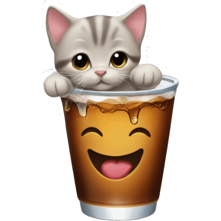 a kitten drinking cola emoji