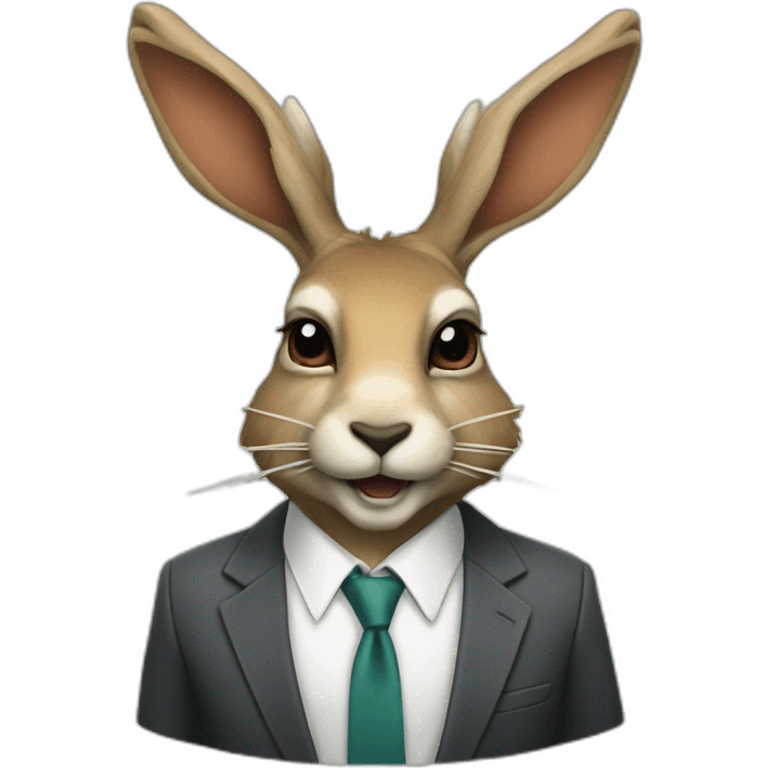 jackalope in a business suit emoji