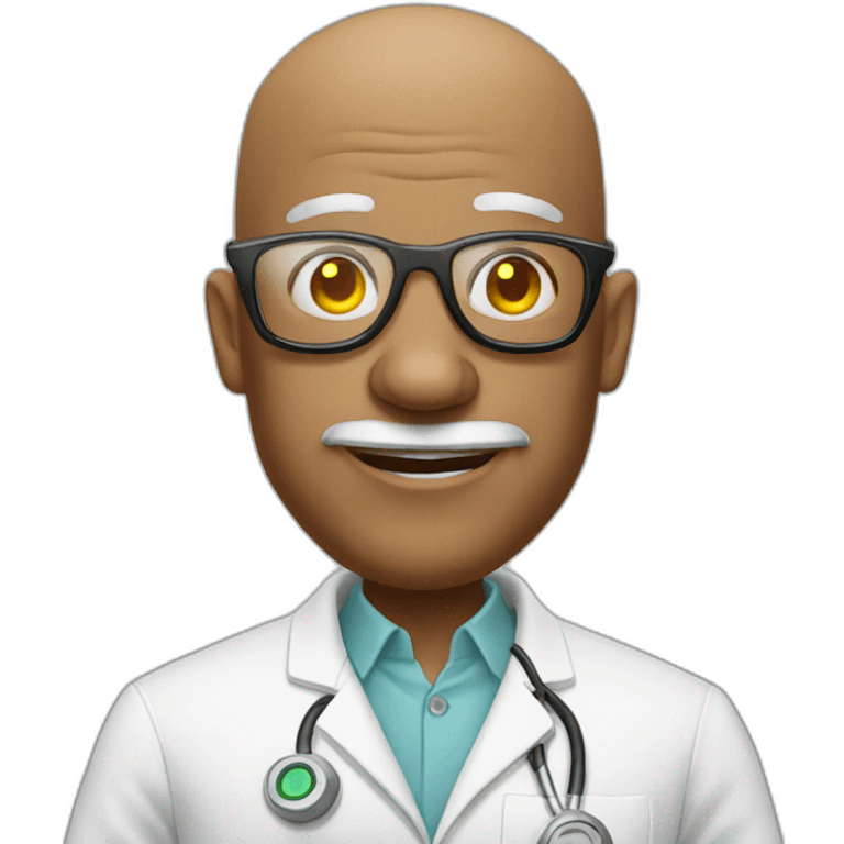 bald mad scientist wearing Oakley sunglasses  emoji