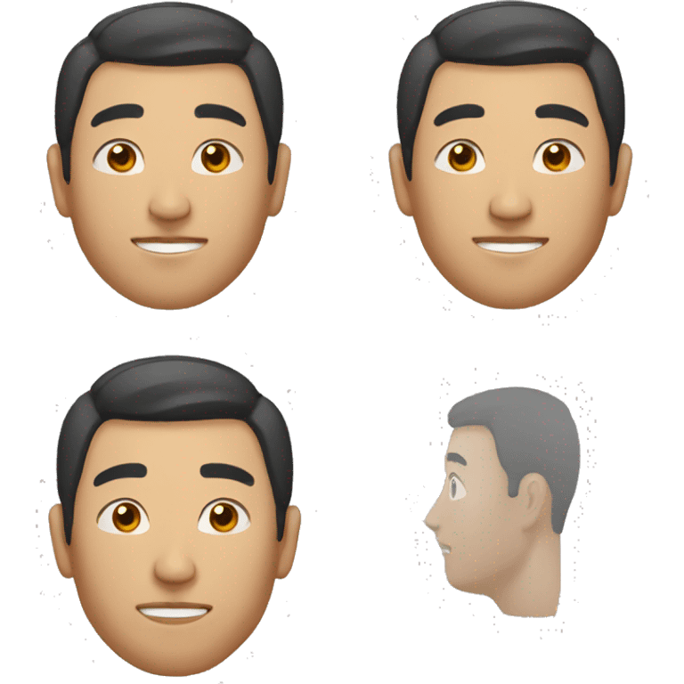 Sideface of asian men emoji