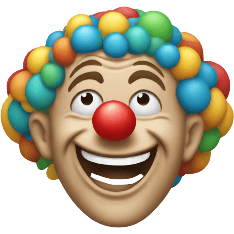 Clown with a crazy head emoji