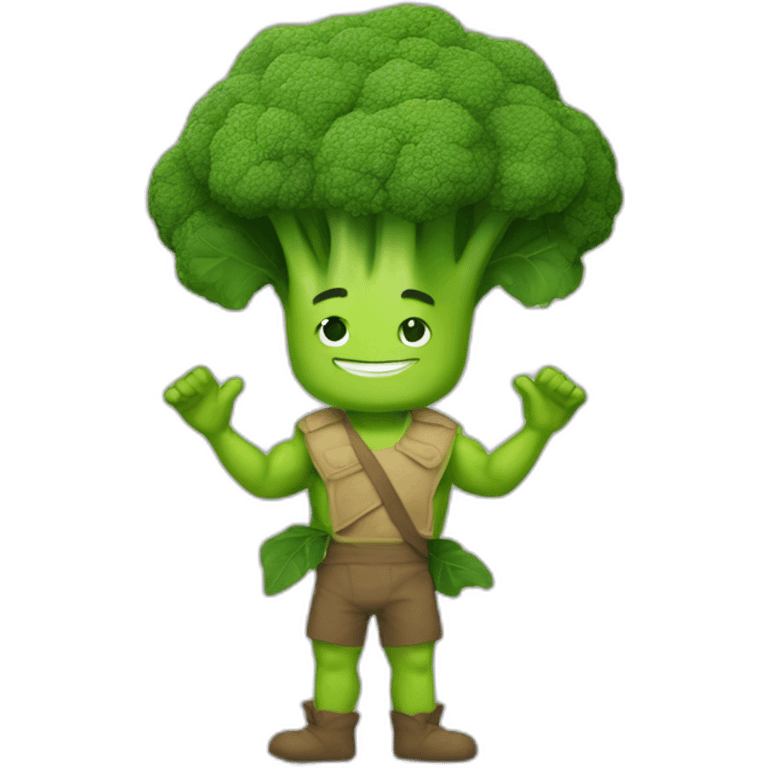 Broccoli in a Tarzan outfit emoji