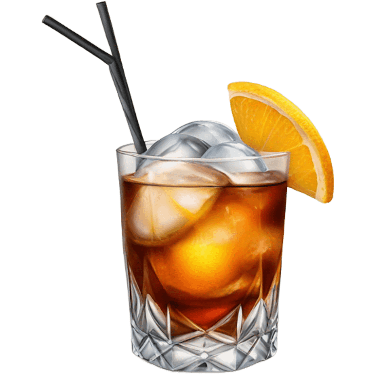 old fashioned cocktail with ice sphere emoji