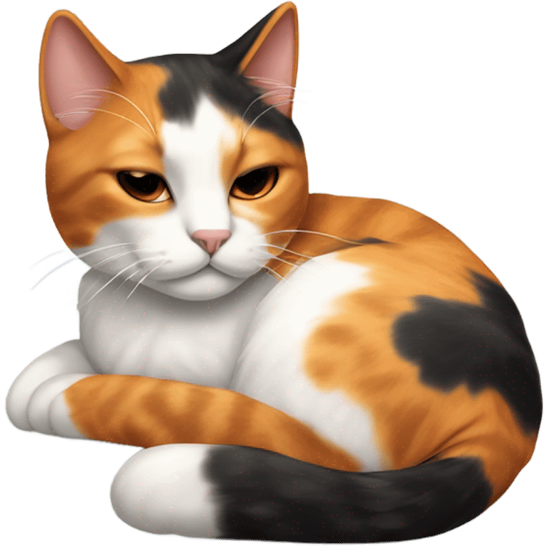 Calico cat sleeping  emoji