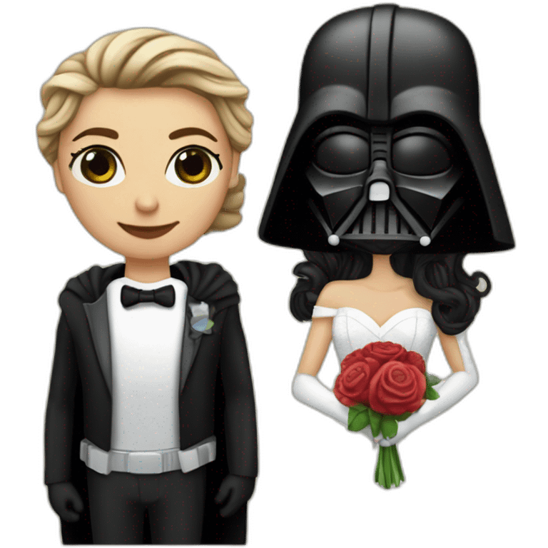 darth vader and princess leya wedding emoji