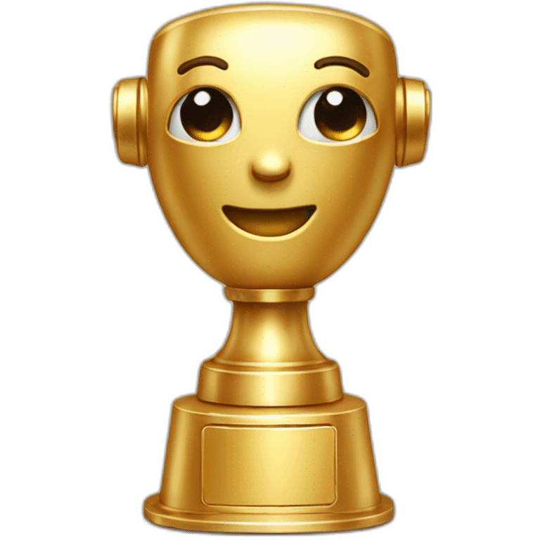 cute gold chatbot trophy emoji