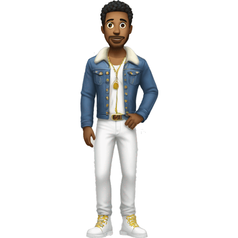 man in a crazy outfit  full body white  emoji