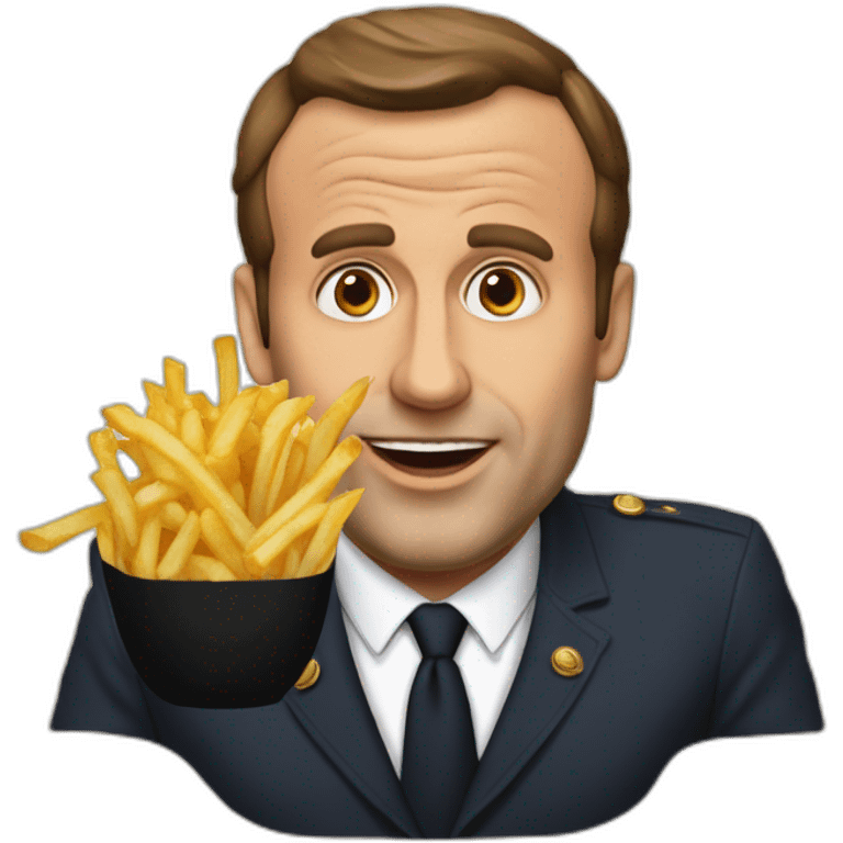 Emanuel macron mange des frites emoji