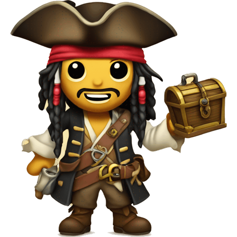 Jack Sparrow holds treasure map emoji