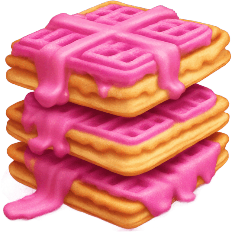 Stack of waffles that are pink with glitter  emoji