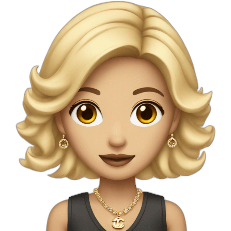 Blonde Asian girl with Chanel bag and necklace emoji