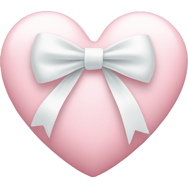 Pastel pink heart with white bow emoji