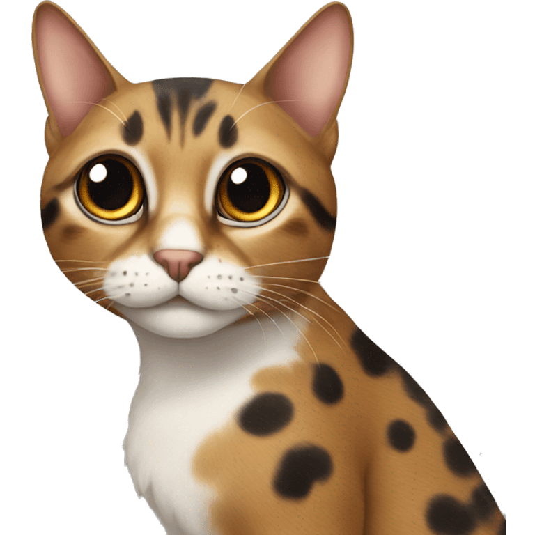 Cat with brown and black spots emoji