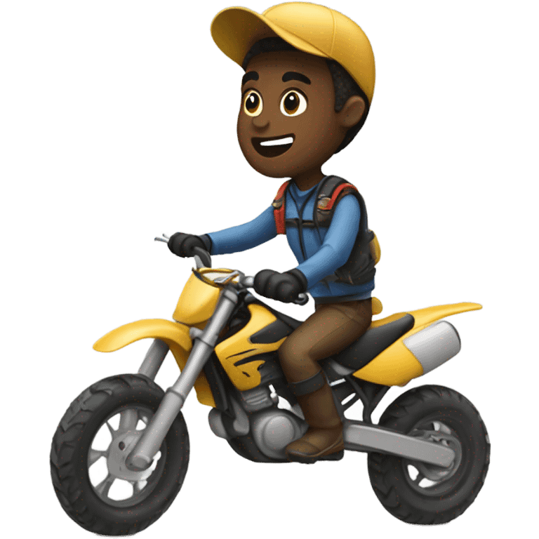 Boy riding dirtbike emoji