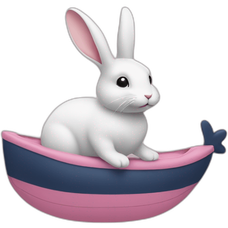 Lapin sur baleine rose emoji